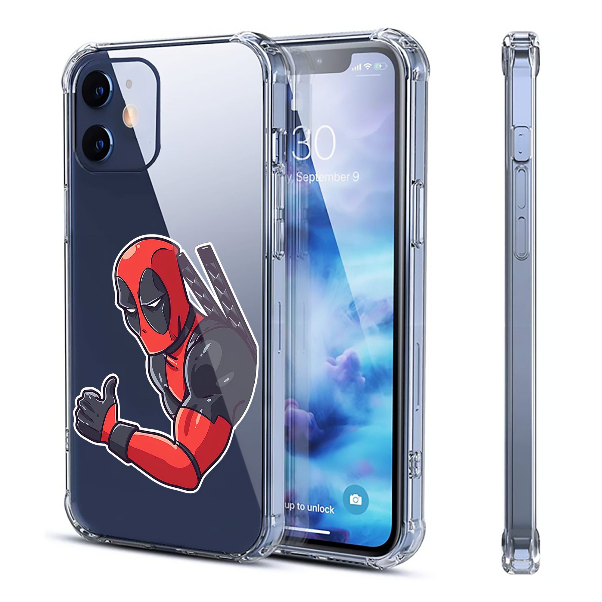（画像用） Deadpool デッドプール 【iPhone 12シリーズ対応】透明スマホケース（クリアソフトケース）